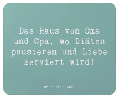 Produktbild von Mr. & Mrs. Panda Mouse Pad Spruch Großelternliebe - Meeresbrise - Geschenk, Liebe, Geschenke, pc mausunterlage, Generationen, einzigartige Designs, mauspad laptop, Diät