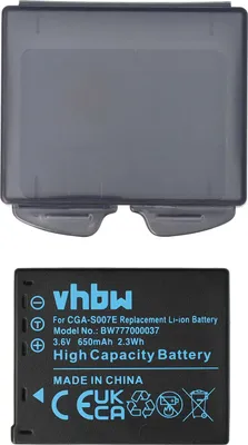 Produktbild von vhbw Akku kompatibel mit Panasonic Lumix DMC-TZ4, DMC-TZ3, DMC-TZ11, DMC-TZ5, DMC-TZ2, DMC-TZ1, DMC-TZ50, DMC-TZ15 Kamera (650 mAh, 3,6 V, Li-Ion)