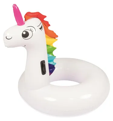 Schwimmring aufblasbar Einhorn Wassertier 136cm Schwimmtier Luftmatratze bunt