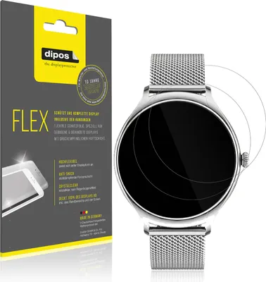 Produktbild von 2x Schutzfolie für NONGAMX 1.27 Zoll Smartwatch Folie, 100% Displayabdeckung, dipos Flex