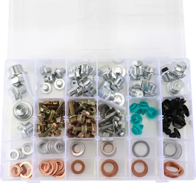 Image de 1 Ensemble De Bouchon De Vidange D'Huile Boulon De Vidange pour carter Réparation De Filetage Joint Acier Ton Argent M10X1 M12X1.25 M14X1.5 M16X1.5 M18X1.5 M20X1.5 M22X1.75 M6X1.0