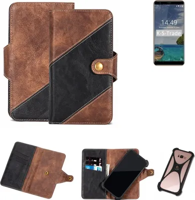 Produktbild von K-S-Trade Handy Hülle Schutz Hülle Schutzhülle Bookstyle Case kompatibel mit Oukitel C11 Handy Cover Hülle Schutztasche 1x