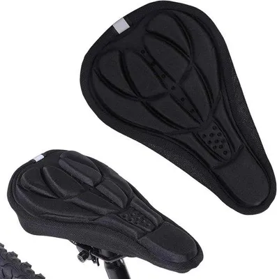 Productafbeelding van Fietszadelhoes Geheugenschuim - Comfort zadelkussen - Comfortabel Fietsen - Waterdicht & Reflecterend - 28.5 x 17.7 cm - Zwart