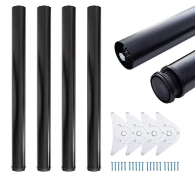 Image de Omgoods - Pieds de table de qualité supérieure - Hauteur réglable et design noir