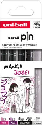 Productafbeelding van uni-ball Fineliner PIN "Manga Josei", set van 5 stuks