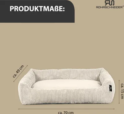 Produktbild von Katzenbett Cordstoff mit Spielkugelset, Farbe:beige, Muster:Cordstoff breit