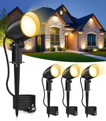 Tuinspotset 20 W warmweiß 1880 lm mit Erdspieß, 4er-Set