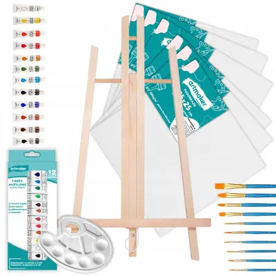 Produktbild von Artmaker XXL Künstler-Malset mit Staffelei, Farben & Leinwänden