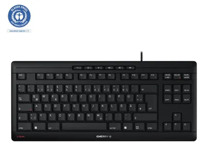 Produktbild von CHERRY STREAM KEYBOARD TKL, Kabelgebunden, USB, Scherenschalter, QWERTZ, Schwarz