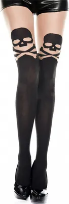 Produktbild von Gothic Totenkopf Strumpfhose für Damen