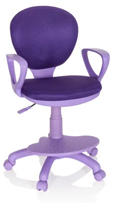 Produktbild von hjh OFFICE Kinderdrehstuhl KID COLOUR Schreibtischstuhl für Kinder höhenverstellbar mit Armlehnen Stoff