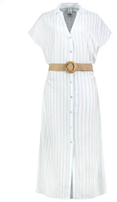 Produktbild von EIGHT 2 NINE Gestreiftes Maxikleid Gürtel Knopfleiste V-Ausschnitt Größe: S