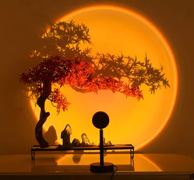 Produktbild von Sunset Lampe, Sonnenuntergang Lampe, LED Projektorlicht, Romantisches Vision-Stimmungslicht, geeignet für Fotografie, Selfie, Wohnzimmerdekoration