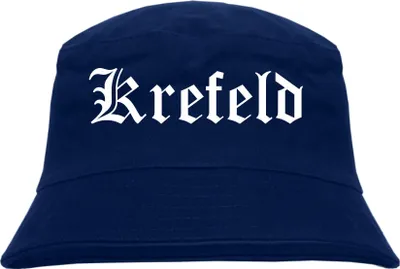 Produktbild von Krefeld Fischerhut - Dunkelblau - Altdeutsch - bedruckt - Bucket Hat Anglerhut Hut L/XL Dunkelblau
