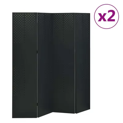 Obrázek produktu pro 4dílné paravány 2 ks černé 160 x 180 cm ocel