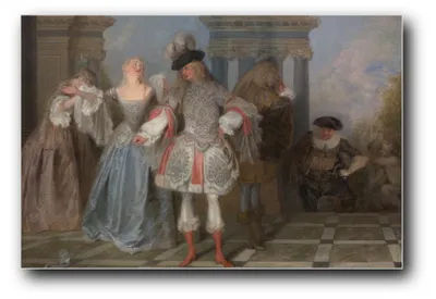 Immagine prodotto di Stampa artistica intitolata "I comici francesi" di Antoine Watteau – 60 x 90 cm – non incorniciata