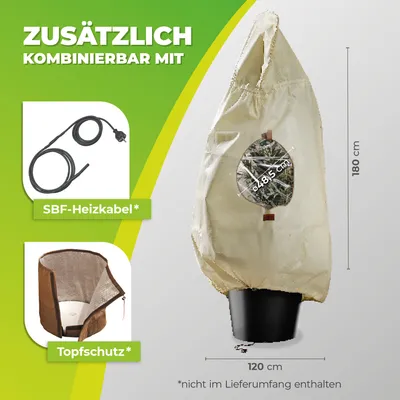 Produktbild von Winterschutz für Kübelpflanzen mit Fenster XXL H 180 x B 120 cm Ø 76 cm