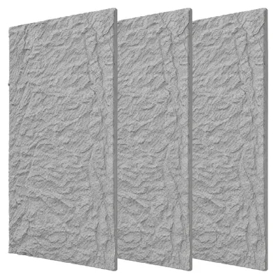 Productafbeelding van UISEBRT Wandpanelen met een natuurlijke steenlook, 5 cm dik, 4 stuks. Lichtgrijs gestructureerde binnenbekleding, model B