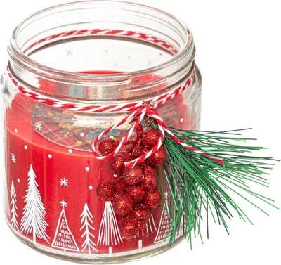 Produktbild von Weihnachtskerze mit Schmuck, 315 g