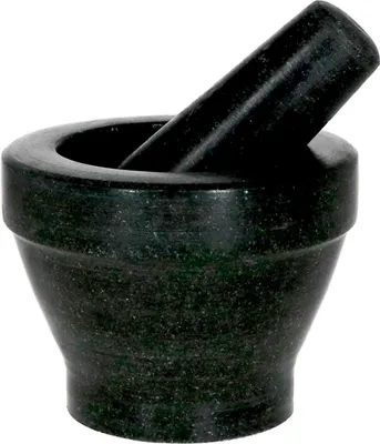 Produktbild von Mörser mit Stößel Granit schwarz Zerkleinern von Gewürzen Kräuter Nüsse Pesto