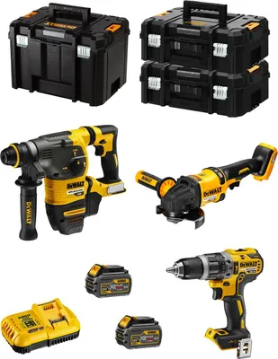 Image de DeWALT Kit FVK381T2-QW 54V/18V (DCH333 + DCD796 + DCG418 + 2 x 6.0 Ah + DCB118 + 2 x TSTAK II + TSTAK VI)