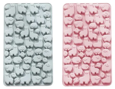 Produktbild von Silikonform Alpaka - 2 Stück Set für Schokolade und Süßigkeiten - Flexible Backform - Tierform