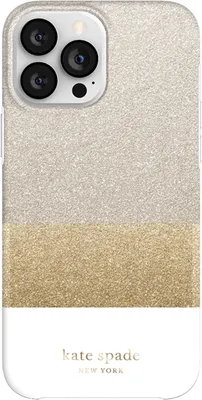 Produktbild von Kate Spade, iPhone Cover 12 Pro Max / 13 Pro Max Magsafe Gamme Glitter Block Pailletten, Gold