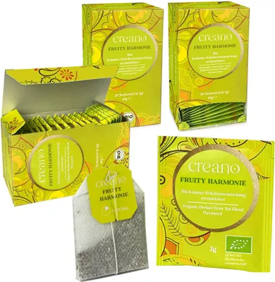 Produktbild von Creano  Tee FRUCHTIGE KAMILLE, Kräuter-Früchteteemischung,  Teebeutel-Tee 3er Pack (3x 20 Beutel)   *²