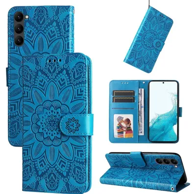 Produktbild von Mobigear Sunflower  Samsung Galaxy S23 Hülle Klapphülle Geldbörse - Blau