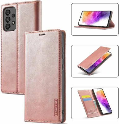Immagine prodotto di Galaxy A73 5G Custodia in pelle con funzione stand e porta carte, custodia design portafoglio per Samsung Galaxy A73 5G Rosa