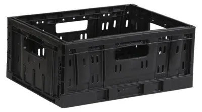 Zdjęcie produktu dla Plastikowa skrzynka składana mała 20 litrów czarna składana
