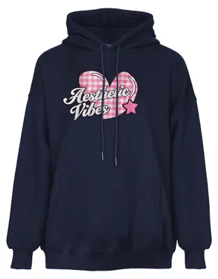 Produktbild von Damen Strickhoodie mit Kängurutasche, lässige Passform, blau, Größe M