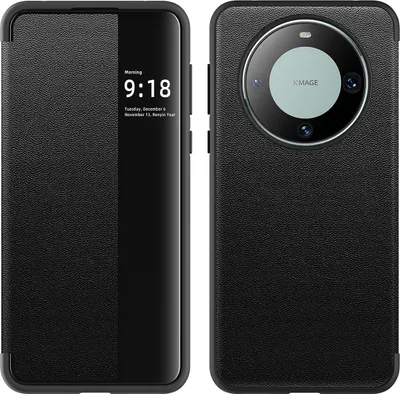 Produktbild von Huawei Mate 60 Hülle, Smart View Intelligente Wake up Sleep Leder Schutzhülle für Huawei Mate 60 Schwarz