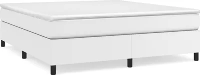 Produktbild von Boxspringbett mit Matratze Weiß 160x200 cm Kunstleder