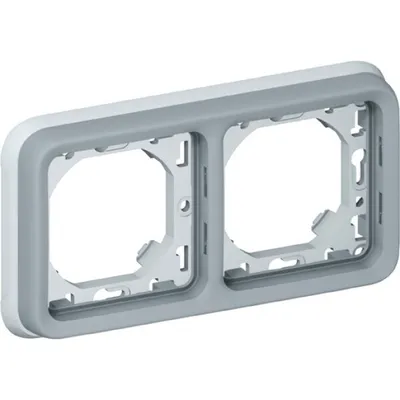 Produktbild von Legrand Plexo55 Modular Feuchtraum Abdeckrahmen 2-fach waagerecht grau Feuchtraum Aufputz 069683