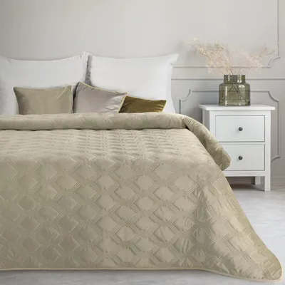Produktbild von EUROFIRANY 200x220 cm beige Tagesdecke gesteppt Bettüberwurf
