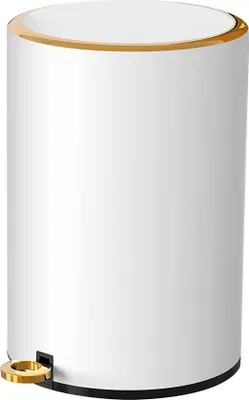 Obrázek produktu pro Kuchyňský odpadkový koš 6 l, nerezová ocel, bílý
