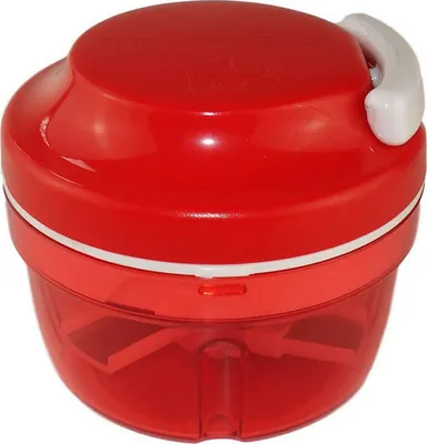 Produktbild von Mmgoqqt Manueller Multizerkleinerer Zwiebelschneider 300ml Rot mit 3 Edelstahlklingen und Mischklinge