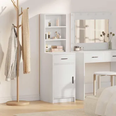 Zdjęcie produktu dla vidaXL Wysoka komoda z szufladami Biała 40 x 40,5 x 135 cm Materiał drewnopochodny