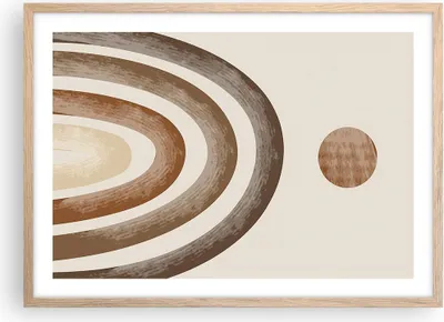 Produktbild von Gerahmtes Poster - Rahmen in heller Eiche - Stück geometrisch Boho - 70x50 cm - Wand Bild - Wanddeko - Wandbilder - Kunstposter - Wandposter - Bilderrahmen - Bilder - Kunstdruck - P2NAA70x50-4841