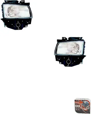 Immagine prodotto di Fari anteriori + lampade Osram Night Breaker Laser, compatibili con Volkswagen Transporter T4 96-03, lato sinistro e destro, codici: 7D1941009H, 7D1941009E, 701941009K, 701941017B, 7D1941010E, 7D19410