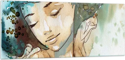 Produktbild von Bilder auf glas - Frau modern - 100x40cm - Glasbilder - Wandbilder - Bilder - Kunstdruck - zum Aufhängen bereit - Wanddekoration aus Glas - Glas Bilder - Wandbild auf Glas - Einteilig - GAB100x40-3580