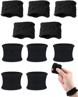 Produktbild von Haar Elastieken Set aus Baumwolle, dick und breit - Schwarz, 10 Stück