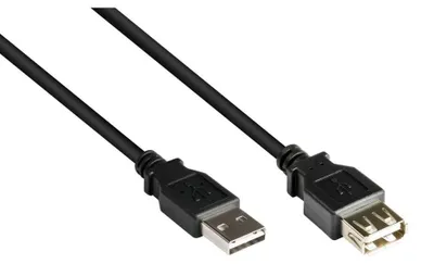 Obrázek produktu pro Alcasa 2511-EU005, 0,5 m, USB A, USB A, USB 2.0, Samec/samec, Černá