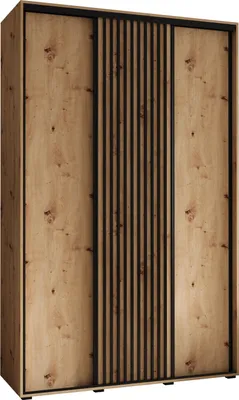 Produktbild von MEBLE KRYSPOL Sapporo 1 Schrank mit 3 Schiebetüren  - 205,2x150x45 cm - Artisan Artisan Schwarz