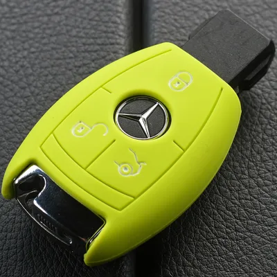 Produktbild von Auto Schlüssel Hülle Silikon Schutz Cover Apfelgrün kompatibel mit Mercedes Benz E-Klasse W212 S212 C207 A207 CLS CLA 117 B-Klasse W242 W246 A-Klasse W176 S-Klasse W221 W222
