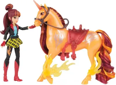 Produktbild von Unicorn Academy Set - ReiterIn und Einhorn mit echter Mähne und Schweif sowie Bürste, ca. 12 cm große Originalfiguren zur beliebten Netflix Serie (sortiert, Zufallsauswahl), Mini-Puppe, Weiblich, 4 Jahr(e), Junge/Mädchen, 168 mm, 200 g