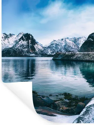 Produktbild von MuchoWow® Wandtattoo Wandsticker Wandaufkleber Wasser - Berge - Natur 30x40 cm Selbstklebend und Repositionierbar - Sticker - Dekorfolie