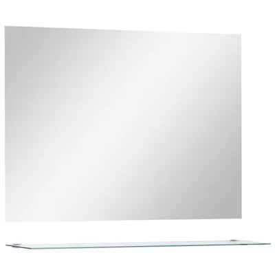Zdjęcie produktu dla vidaXL Lustro ścienne z półką 80×60 cm szkło hartowane