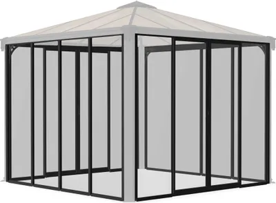 Produktbild von Palram - Canopia Seitenteile Set Ledro für Pavillon Palermo 3600 Grau 360x360x295 cm